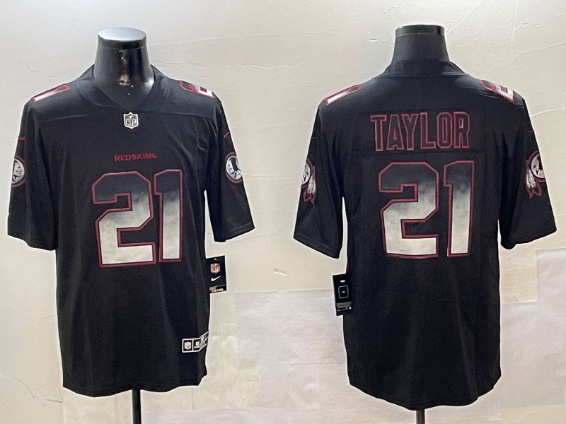 Men Washington Redskins #21 Taylor Black Nike Smoke Fashion 2024 Limited NFL Jersey style 1->washington redskins->NFL Jersey